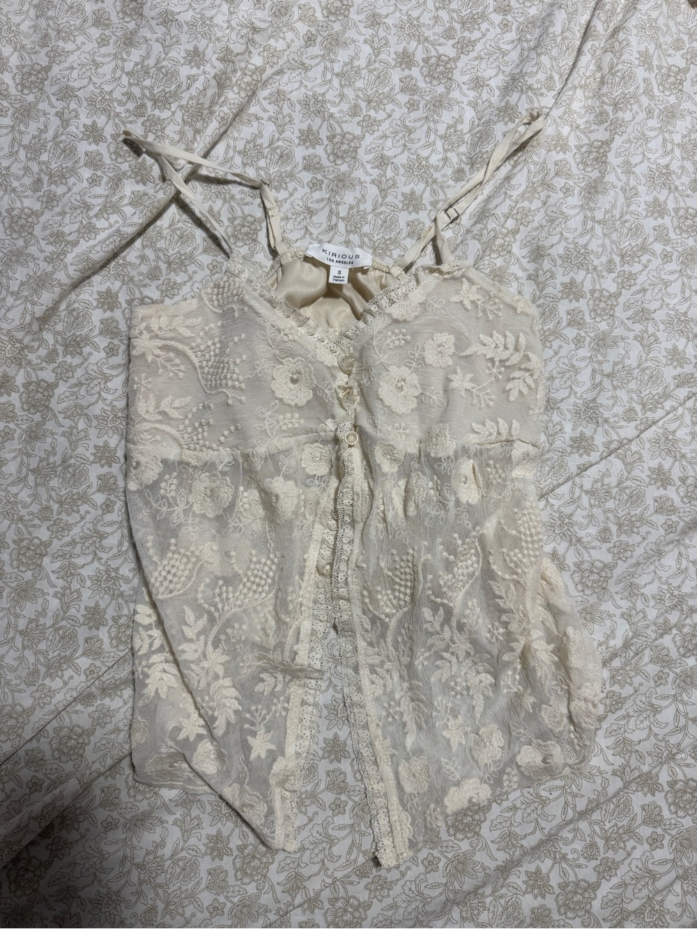 Kiri & Co. Ivory Lace Floral Camisole